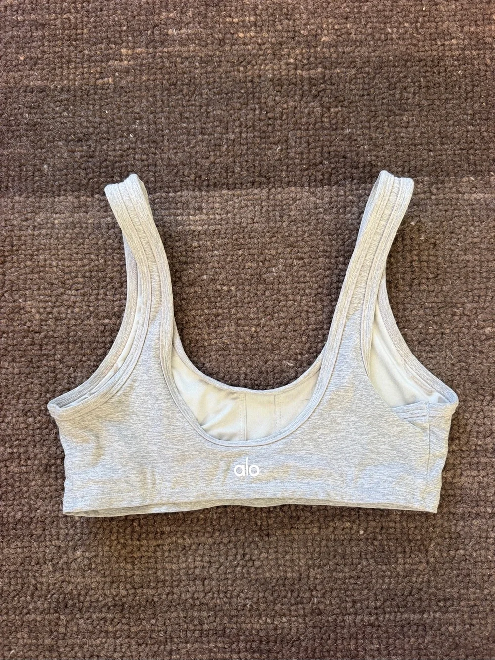 Alosoft Center Stage Bra Athletic Heather Gray
